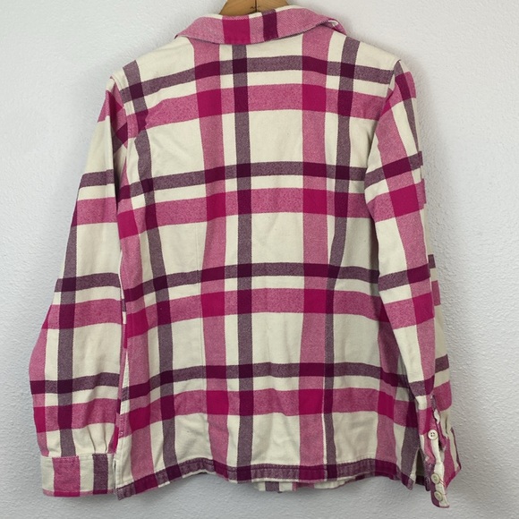 Patagonia 100% Organic Cotton Plaid Flannel Button Up Shirt Size 12 - Picture 3 of 4